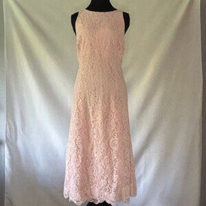 WHBM Pink Lace Halter Aline Dress Size 14 NWT